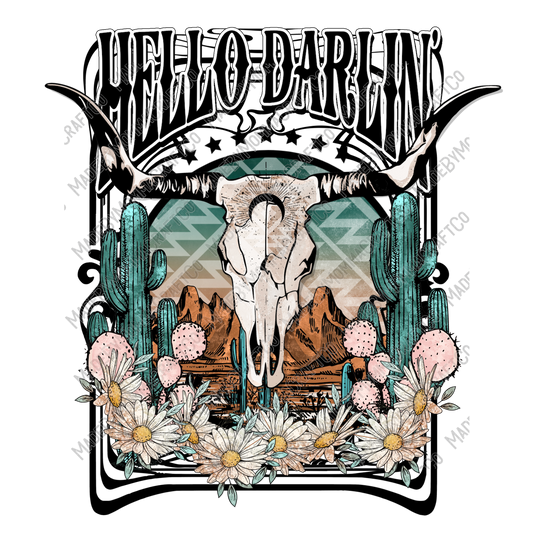 Hello Darlin Western - Cheat Clear Waterslide™ or White Cast Sticker