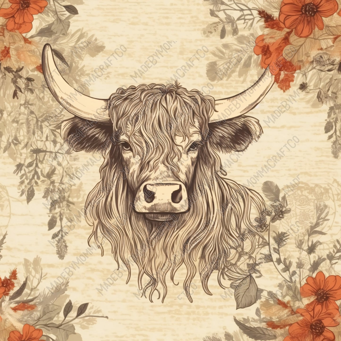 Highland Cow 11 - Vinyl Or Waterslide Seamless Wrap