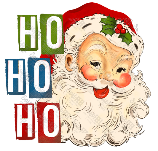 Ho Ho Ho Santa - Christmas - Direct To Film Transfer / DTF - Heat Press Clothing Transfer