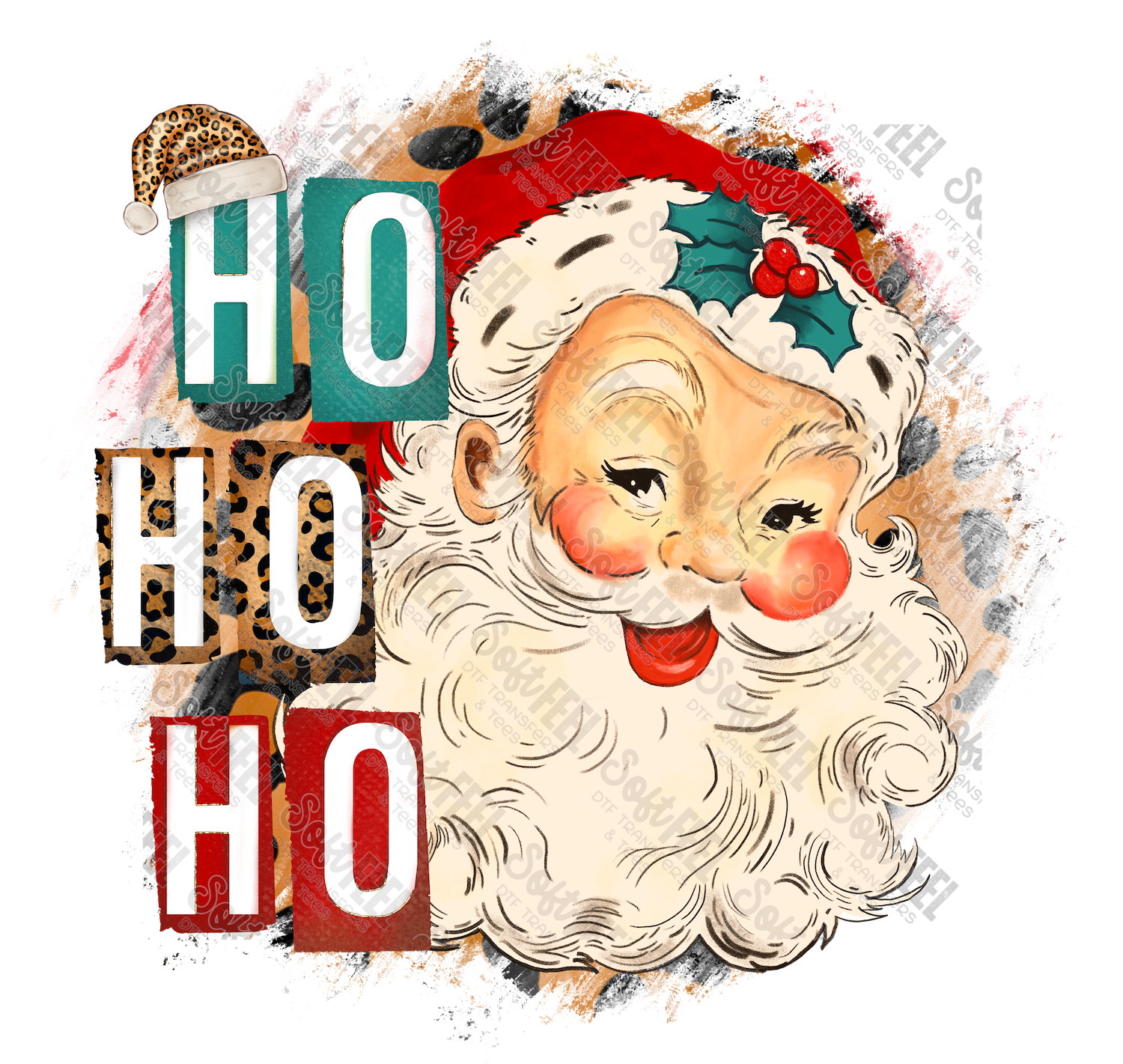 Ho Ho Ho Santa - Christmas - Direct To Film Transfer / DTF - Heat Press Clothing Transfer