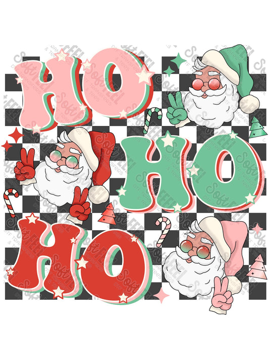 Ho Ho Ho 2 - Christmas / Retro / Women's - Direct To Film Transfer / DTF - Heat Press Clothing Transfer