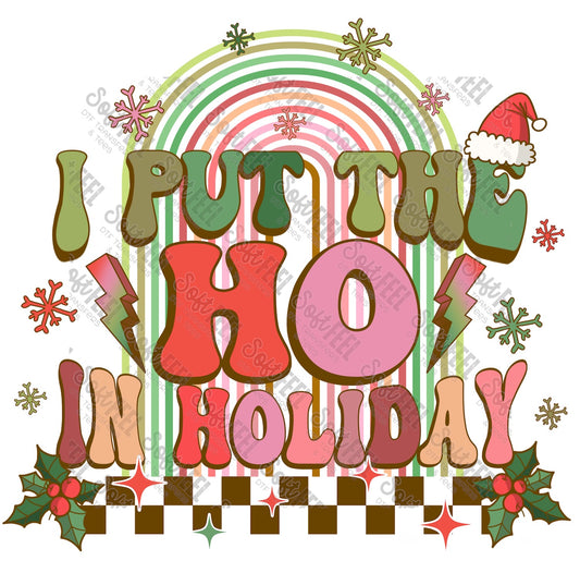 Ho Holiday - Christmas / Women's / Retro / Snarky / Humor - Direct To Film Transfer / DTF - Heat Press Clothing Transfer