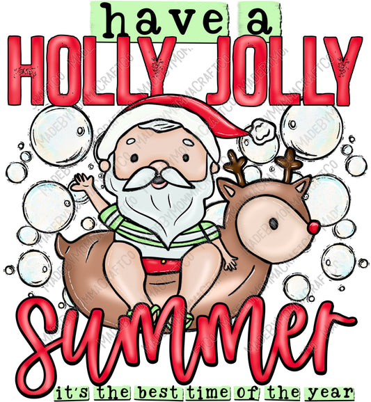 Have a holly jolly summer Santa -Cheat Clear Waterslide™ or White Cast Sticker