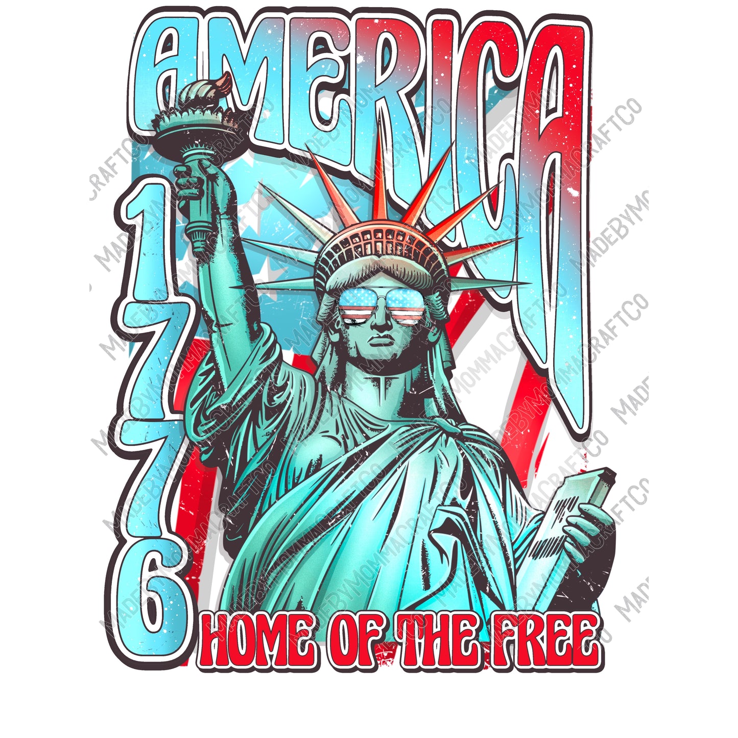 America Statue of Liberty - patriotic- Country Western - Cheat Clear Waterslide™ or White Cast Sticker