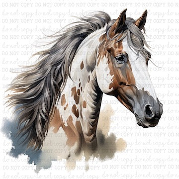 Horse Portrait 10 - Western - Cheat Clear Waterslide™ or White Cast Sticker