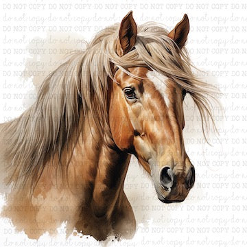 Horse Portrait 2 - Western - Cheat Clear Waterslide™ or White Cast Sticker