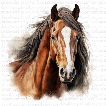 Horse Portrait 6 - Western - Cheat Clear Waterslide™ or White Cast Sticker