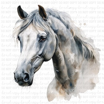 Horse Portrait 9 - Western - Cheat Clear Waterslide™ or White Cast Sticker