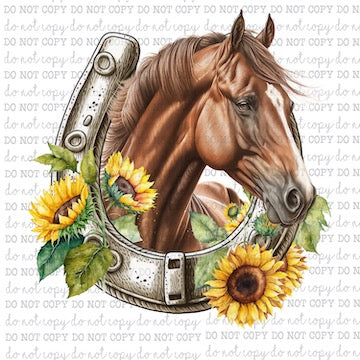 Horse and Horseshoe - Country Western - Cheat Clear Waterslide™ or White Cast Sticker