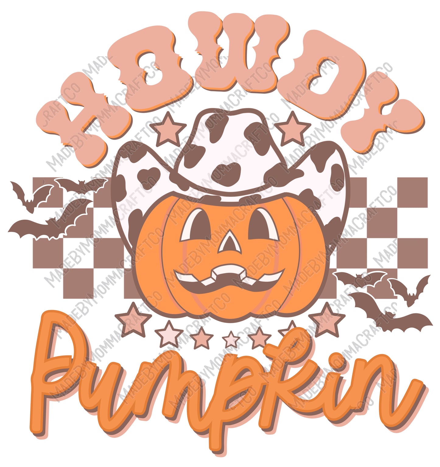 Howdy Pumpkin Retro Halloween - Country Western - Cheat Clear Waterslide™ or White Cast Sticker