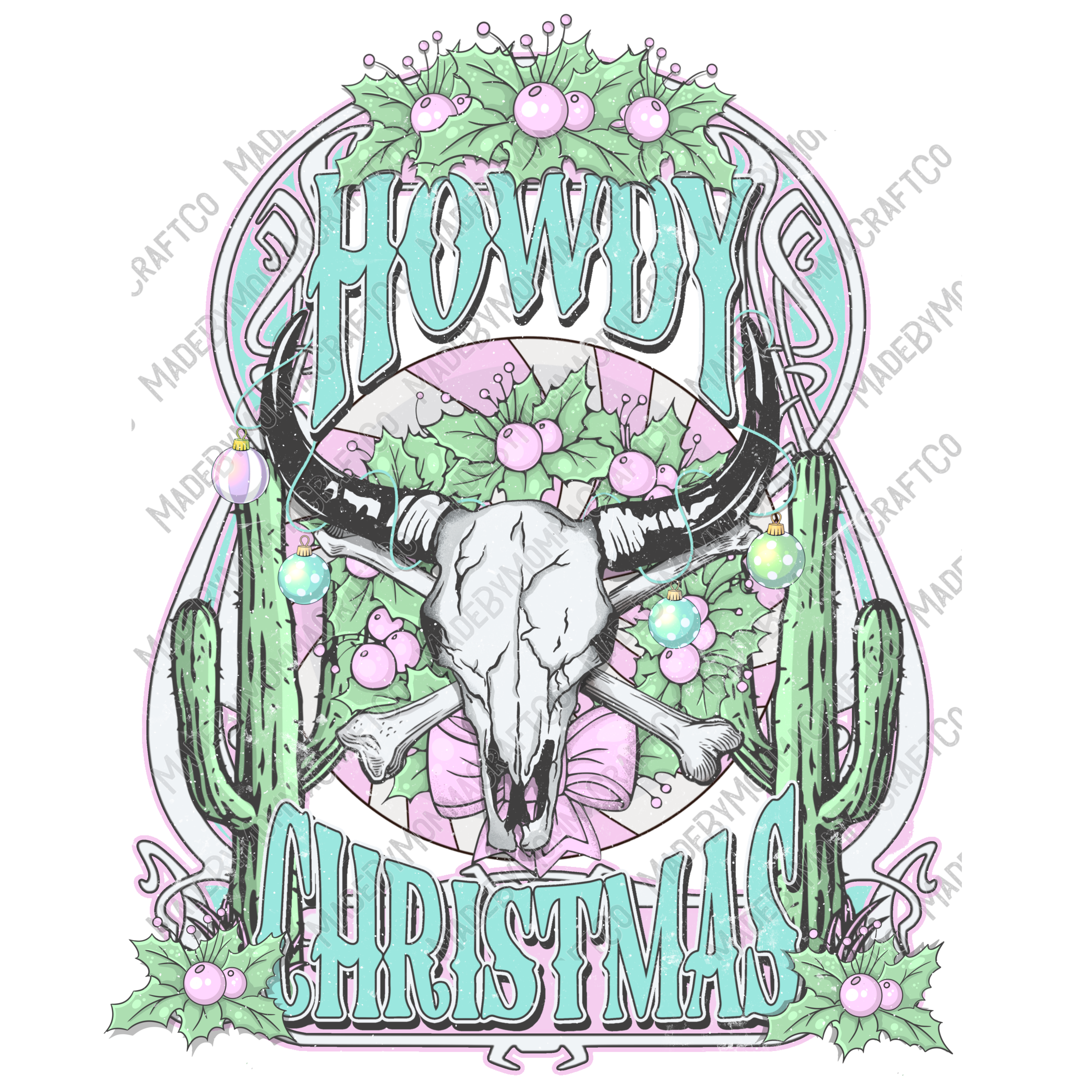 Howdy Christmas - Cheat Clear Waterslide™ or White Cast Sticker