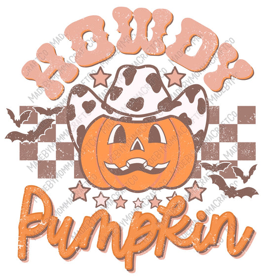 Howdy Pumpkin Fall - Cheat Clear Waterslide™ or White Cast Sticker