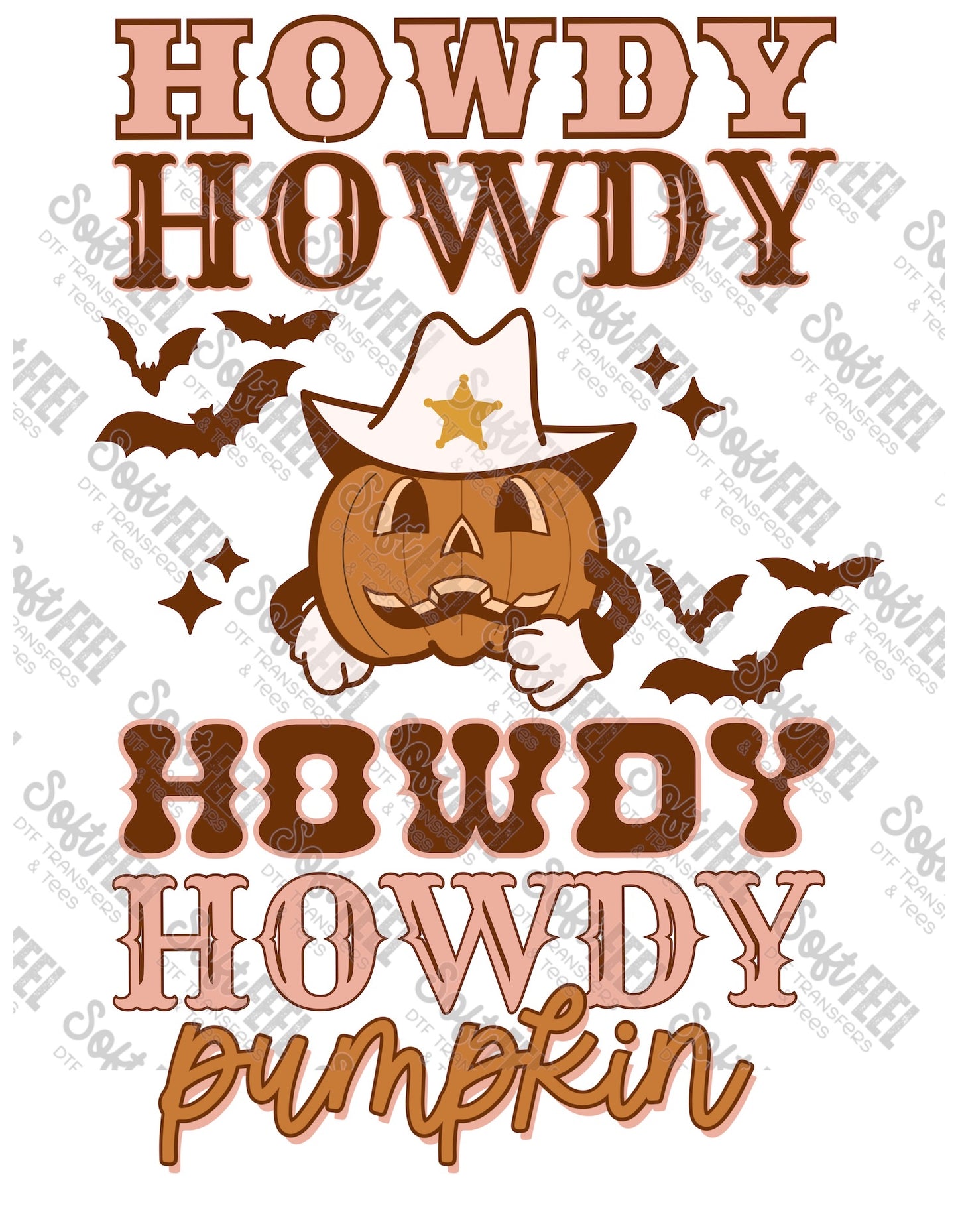 Howdy Howdy Howdy Pumpkin - Fall  / Youth - Direct To Film Transfer / DTF - Heat Press Clothing Transfer