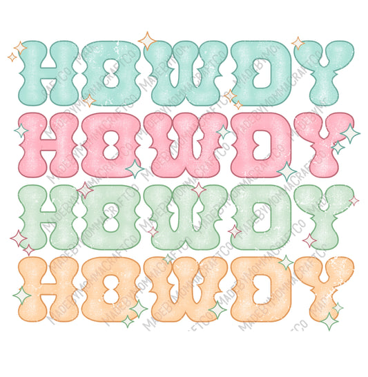 Howdy Stacked Pastel - Cheat Clear Waterslide™ or White Cast Sticker