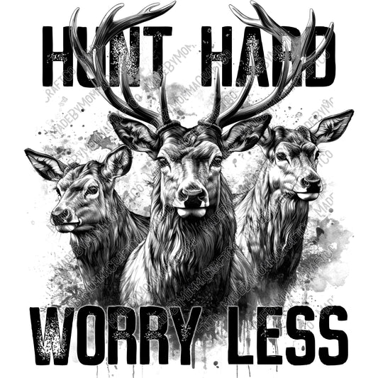 Hunt Hard Worry Less - Hunting - Cheat Clear Waterslide™ or White Cast Sticker