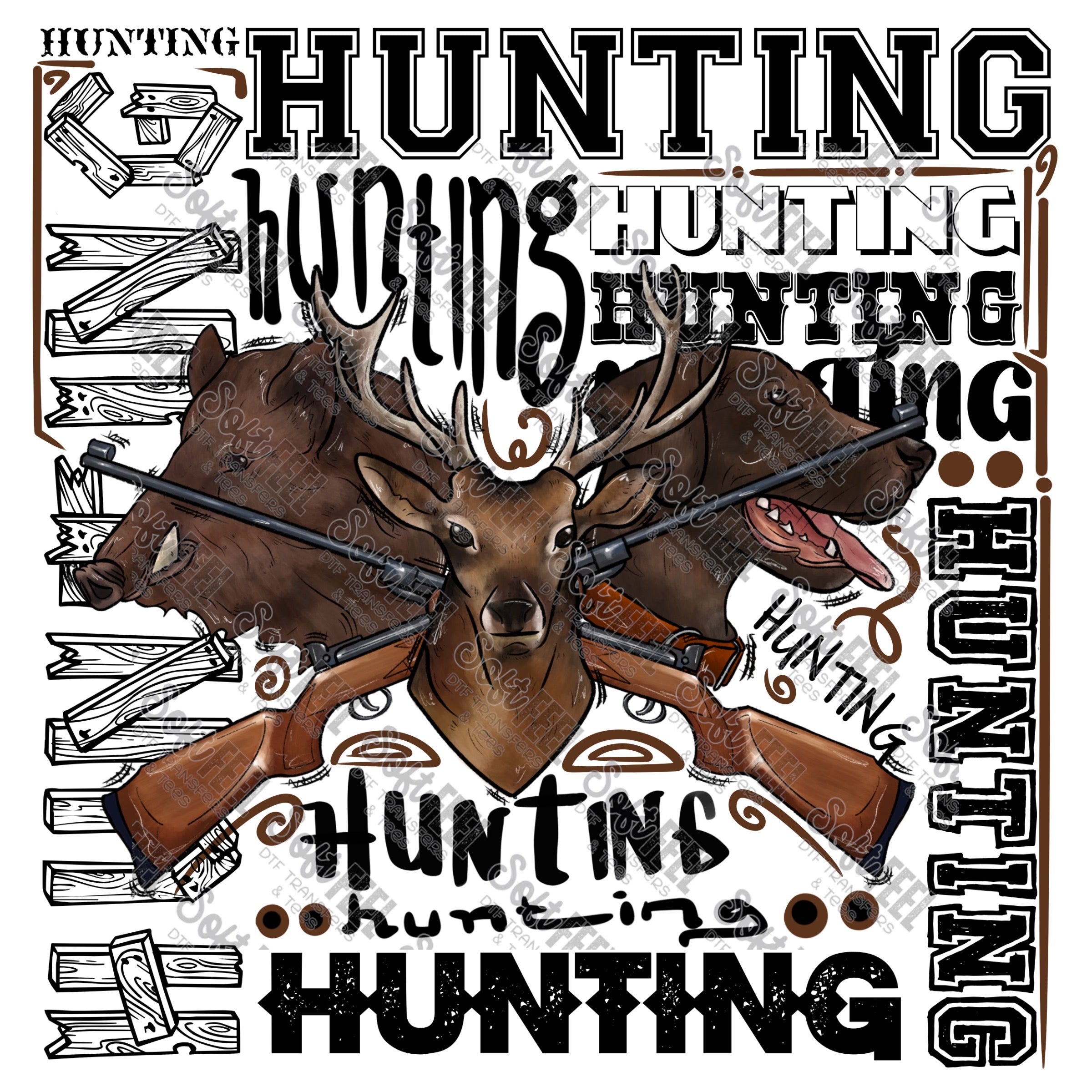 Hunting - Country Western / Hunting / Men&#39;s - Direct To Film Transfer / DTF - Heat Press Clothing Transfer
