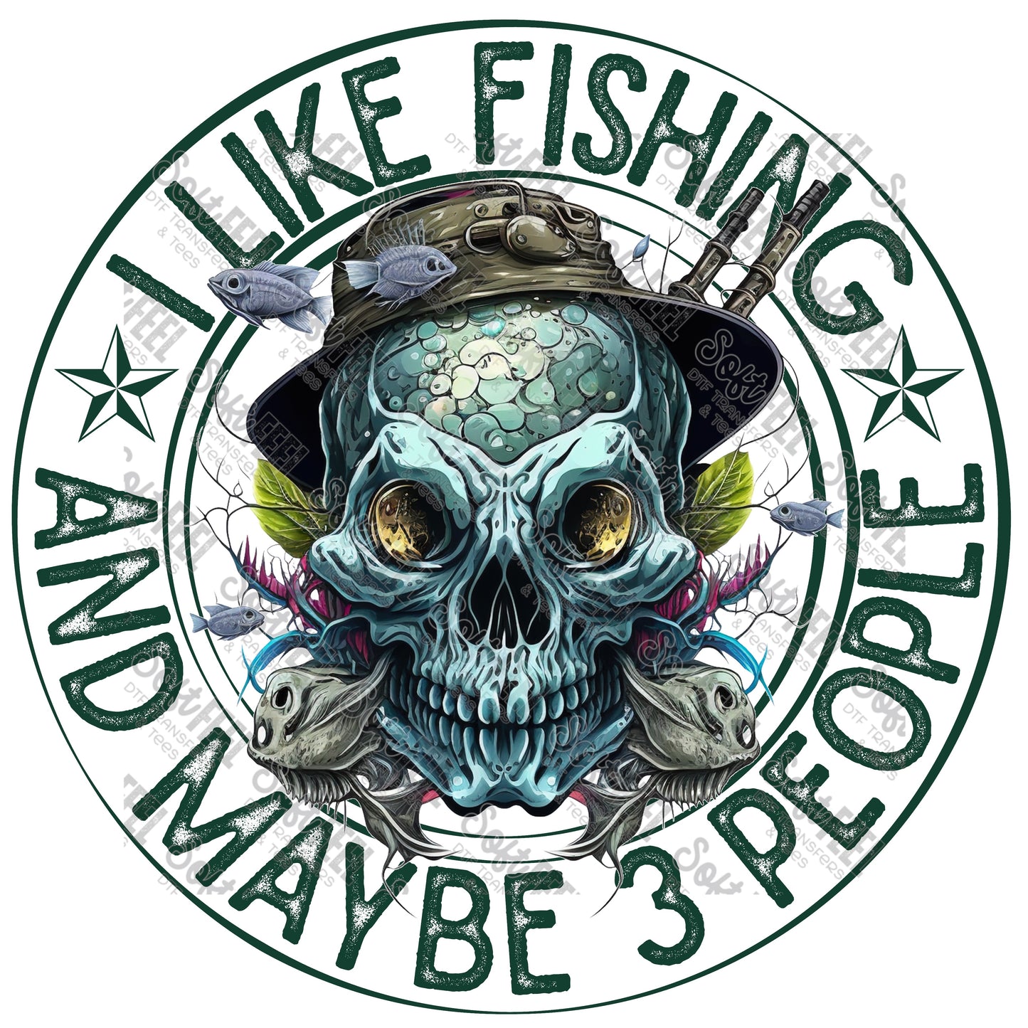 I Like Fishing and Maybe 3 People - Men's / Humor / Fishing - Direct To Film Transfer / DTF - Heat Press Clothing Transfer