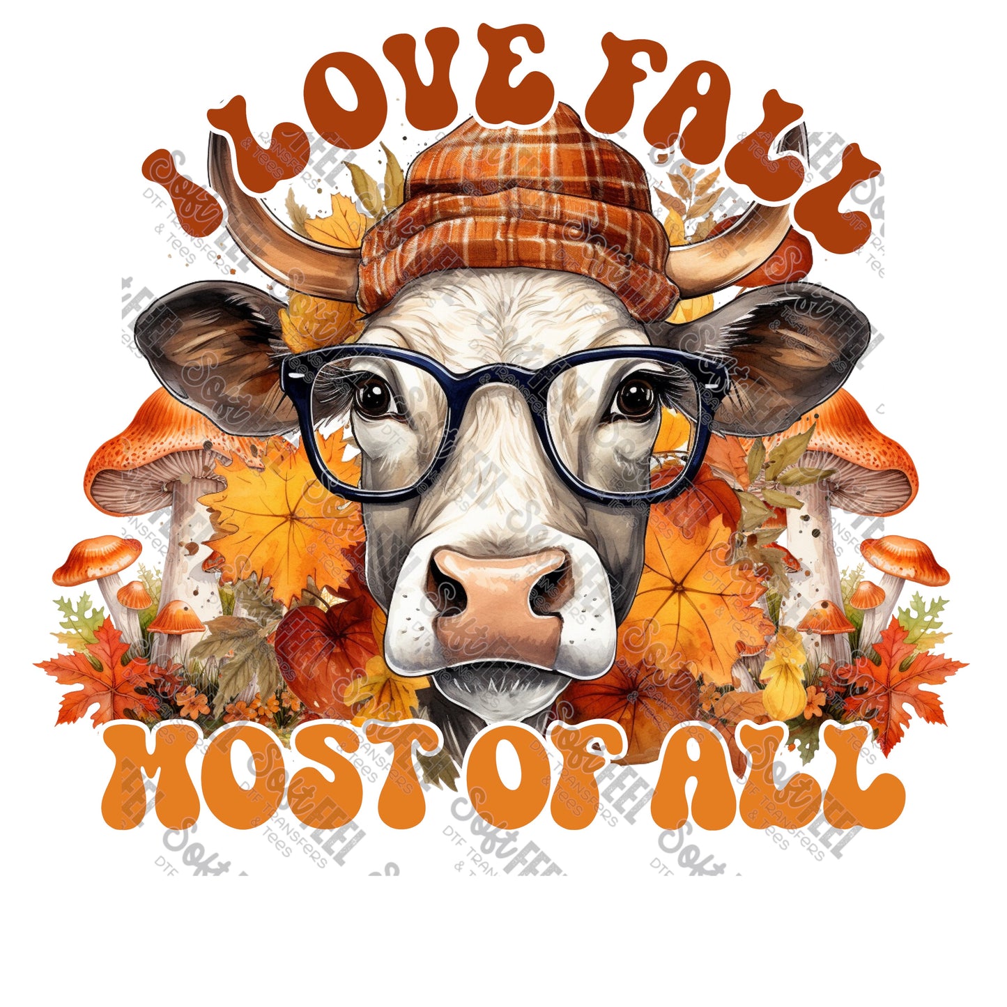 I Love Fall Most Of All - Fall / Animals - Direct To Film Transfer / DTF - Heat Press Clothing Transfer