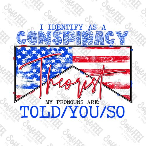 Conspiracy theorist - Patriotic / Political - Direct To Film Transfer / DTF - Heat Press Clothing Transfer