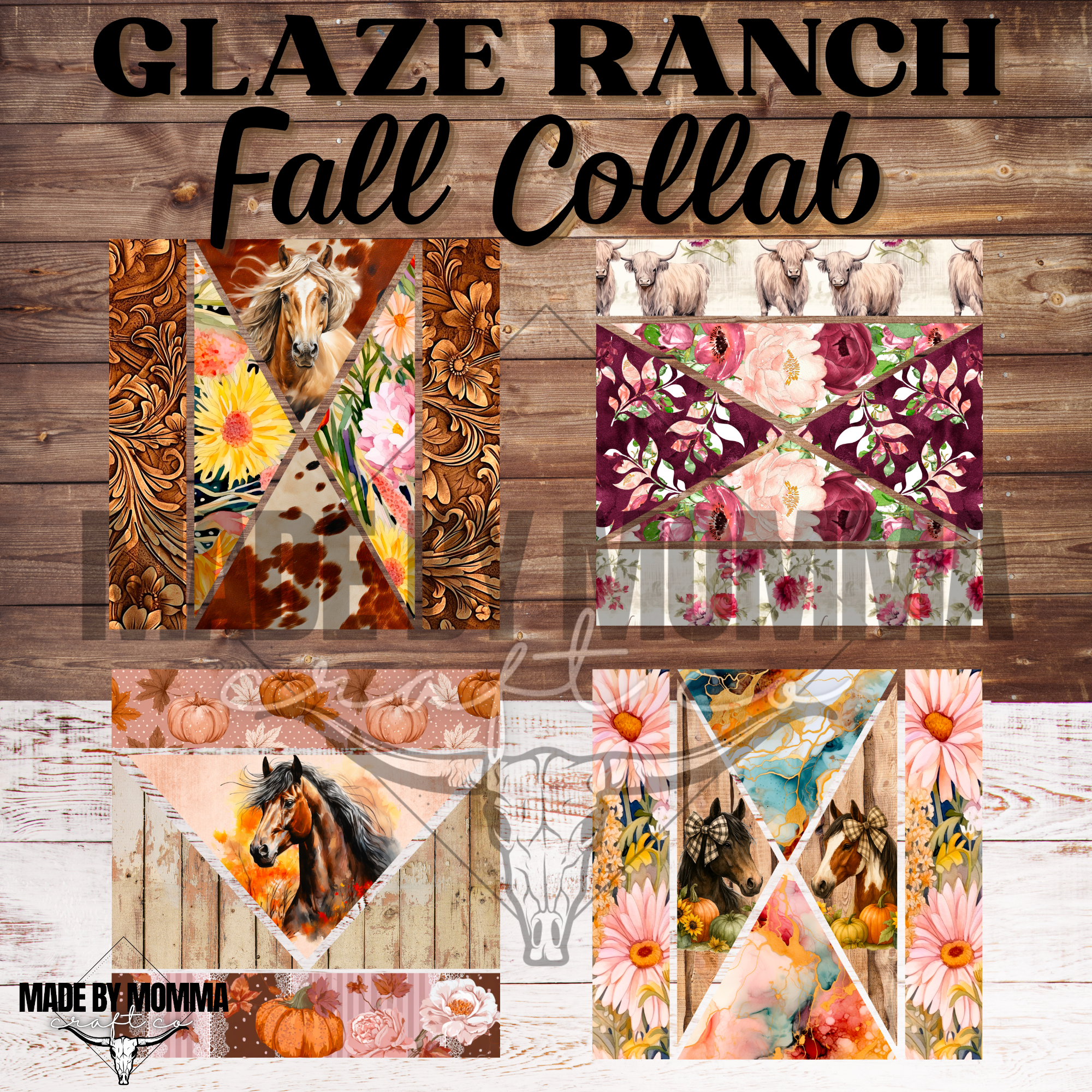 Glaze Ranch Fall Collab  - 12x12” Vinyl Sheets