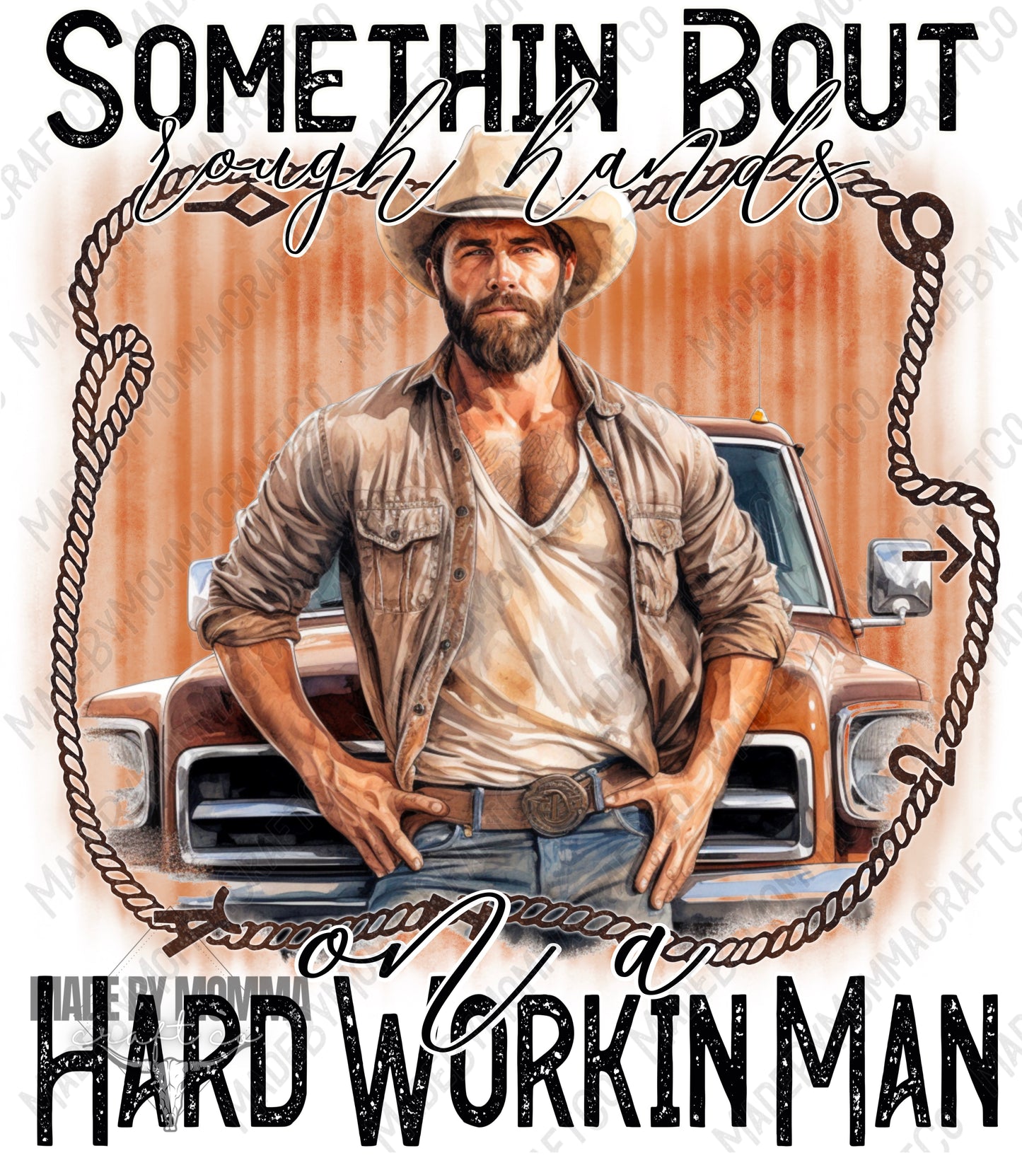 Hard Workin Man - cowboy series - Cheat Clear Waterslide™ or White Cast Sticker