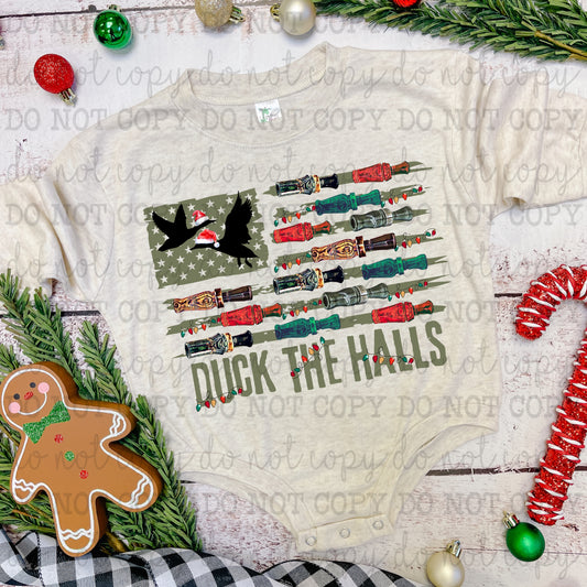 Duck The Halls Hunting - Christmas / youth - Direct To Film Transfer / DTF - Heat Press Clothing Transfer