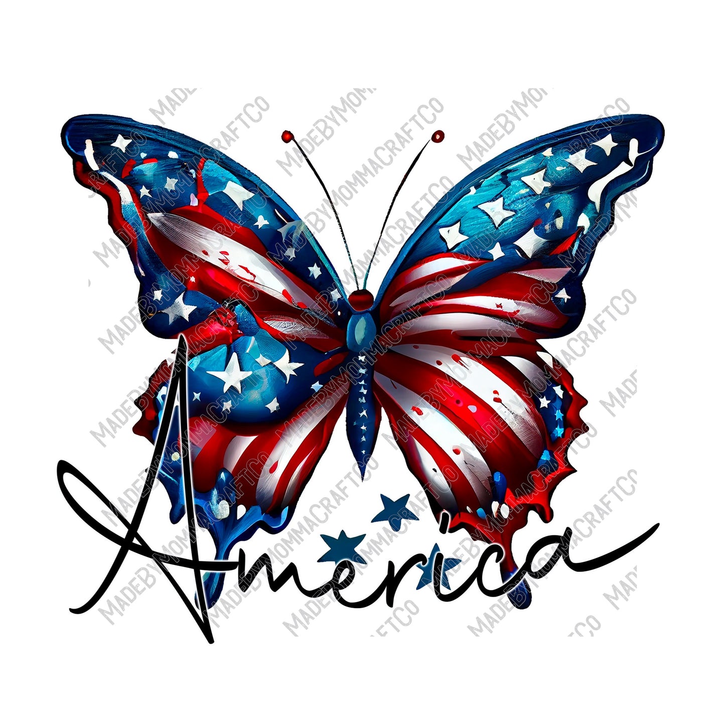 America Butterfly - Cheat Clear Waterslide™ or White Cast Sticker