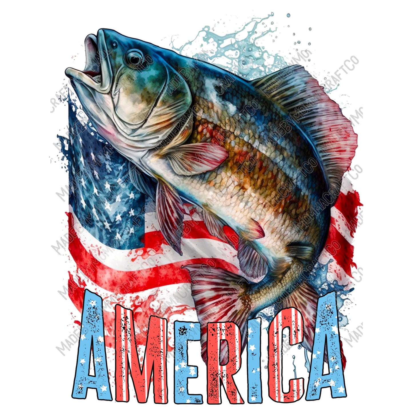 America Bass 4th Of July - Cheat Clear Waterslide™ or White Cast Sticker