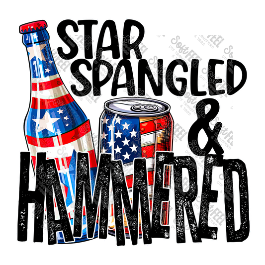 Star Spangled and Hammered - Humor / Women's / Men's / Patriotic - Direct To Film Transfer / DTF - Heat Press Clothing Transfer