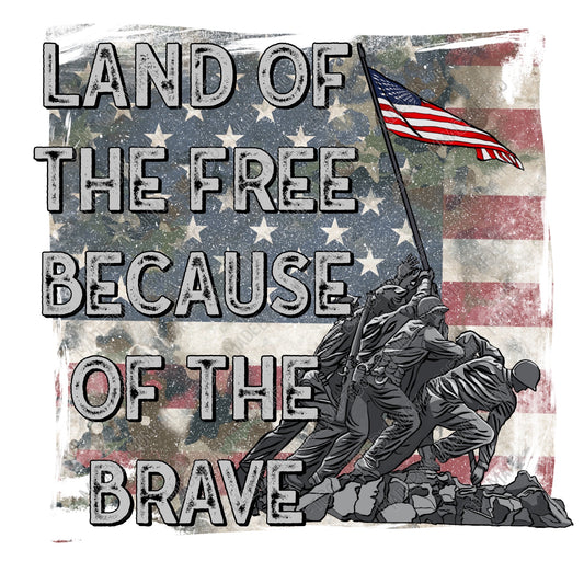 Land of the Free Because of the Brave Soldiers 4th Of July - Cheat Clear Waterslide™ or White Cast Sticker