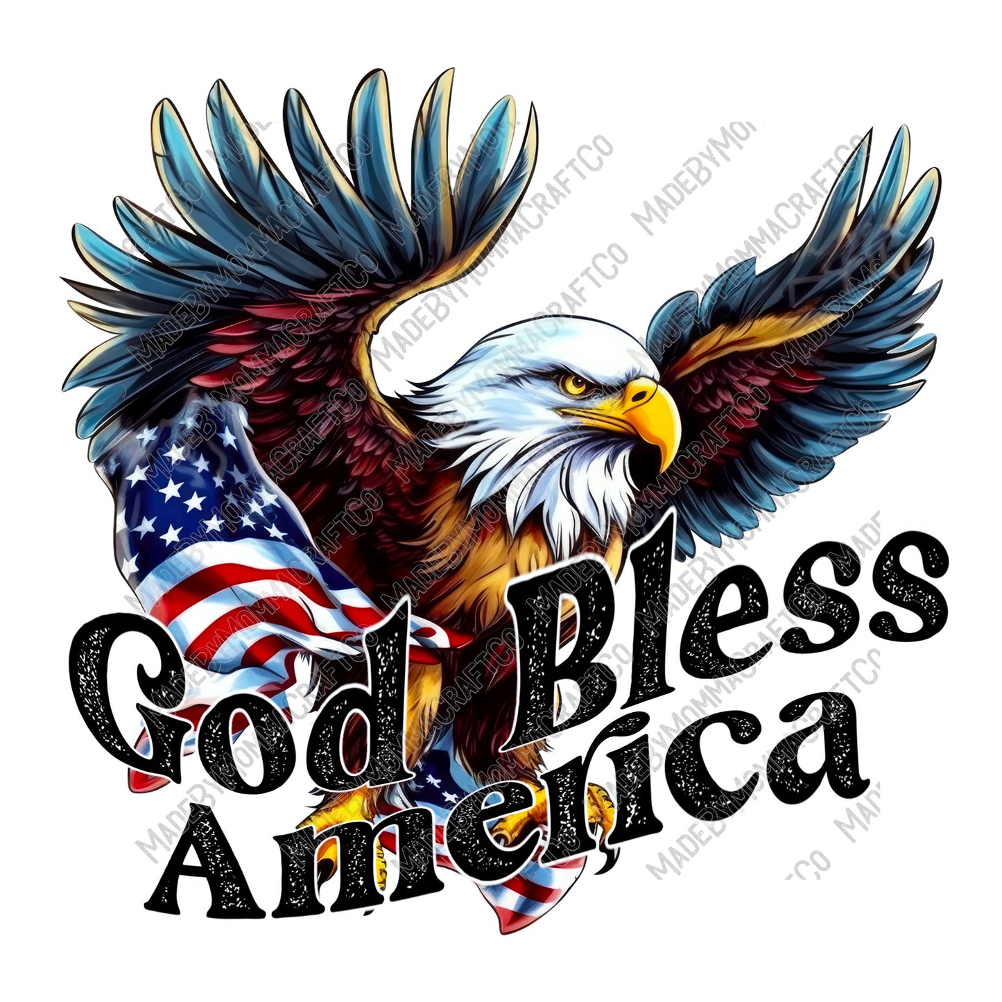 God Bless America Eagle 4th Of July - Cheat Clear Waterslide™ or White Cast Sticker