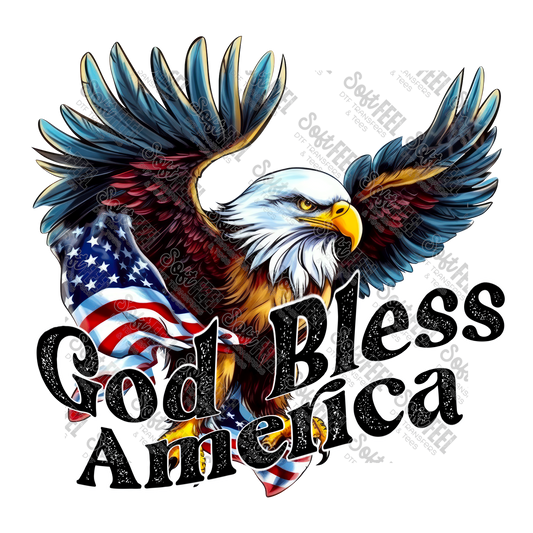 God Bless America Eagle - Men's / Patriotic - Direct To Film Transfer / DTF - Heat Press Clothing Transfer