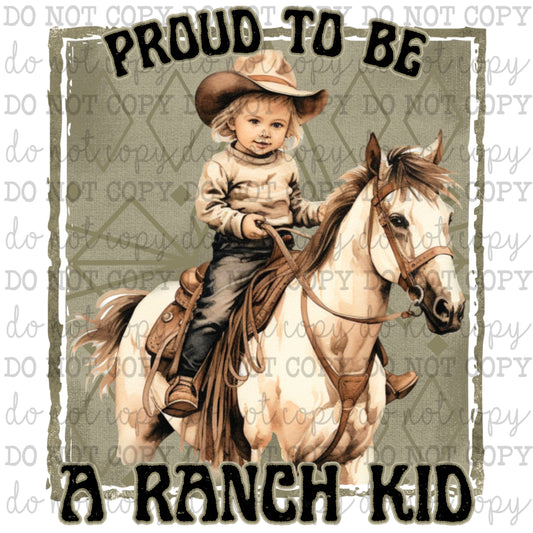 Proud to be a Ranch Kid - Cowkid series - Cheat Clear Waterslide™ or Cheat Clear Sticker Decal