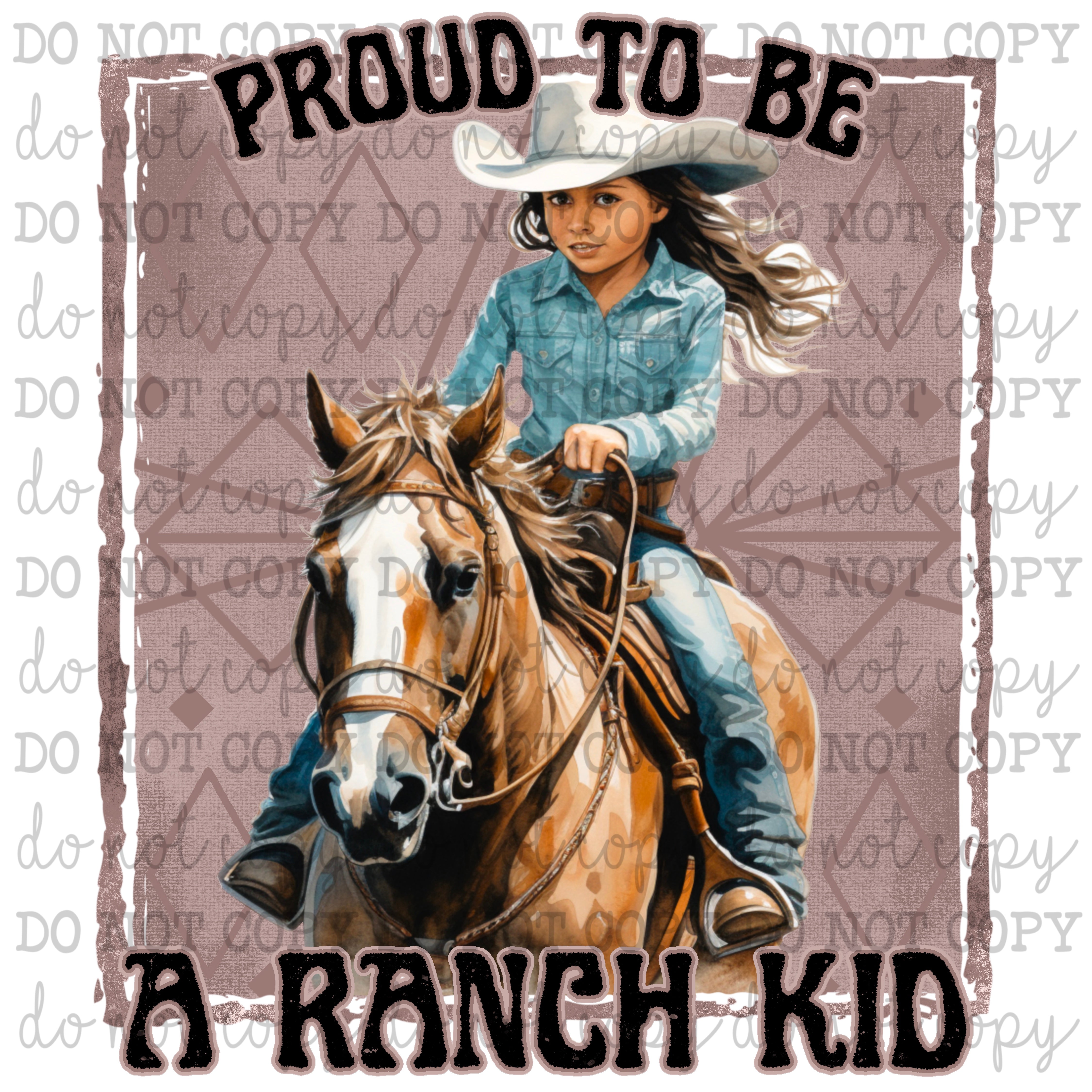 Proud to be a Ranch Kid - Cowkid series - Cheat Clear Waterslide™ or White Cast Sticker