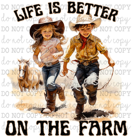 Life is better on the farm - Cowkid series - Cheat Clear Waterslide™ or White Cast Sticker