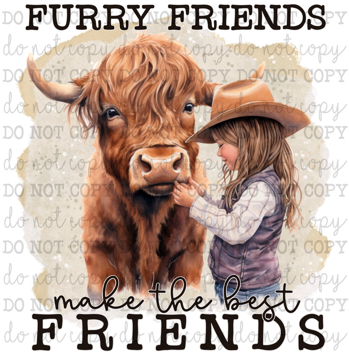 Furry friends highland cow - Cowkid series - Cheat Clear Waterslide™ or White Cast Sticker