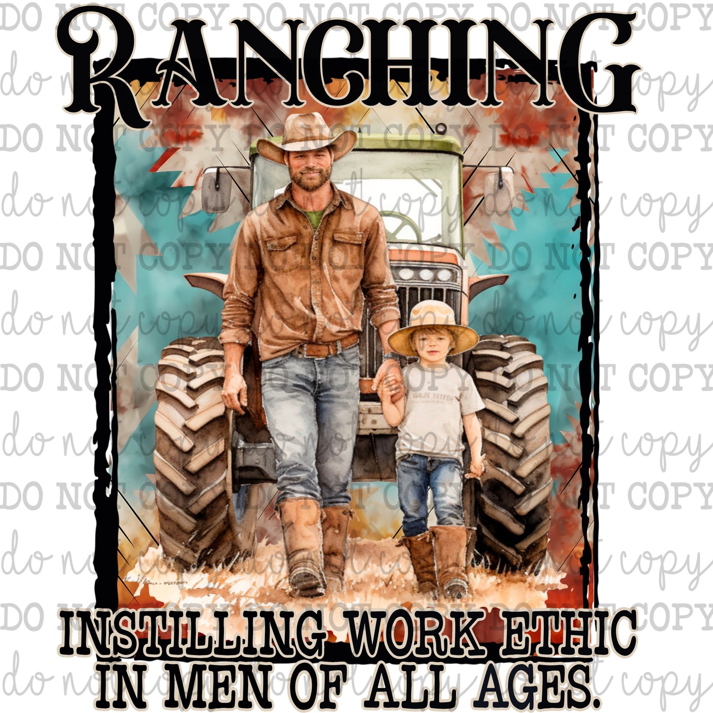 Ranching Father Son - Cowkid series - Cheat Clear Waterslide™ or White Cast Sticker