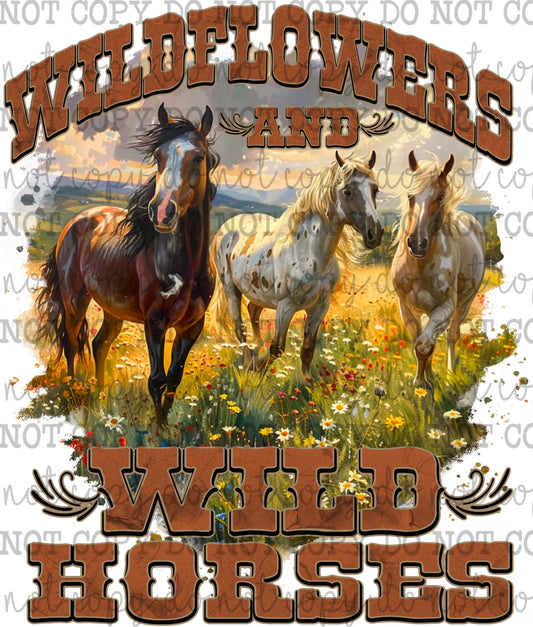 Wildflowers and Wild Horses Country Western Exclusive Cowgirl Series - Cheat Clear Waterslide™ or Cheat Clear Sticker Decal