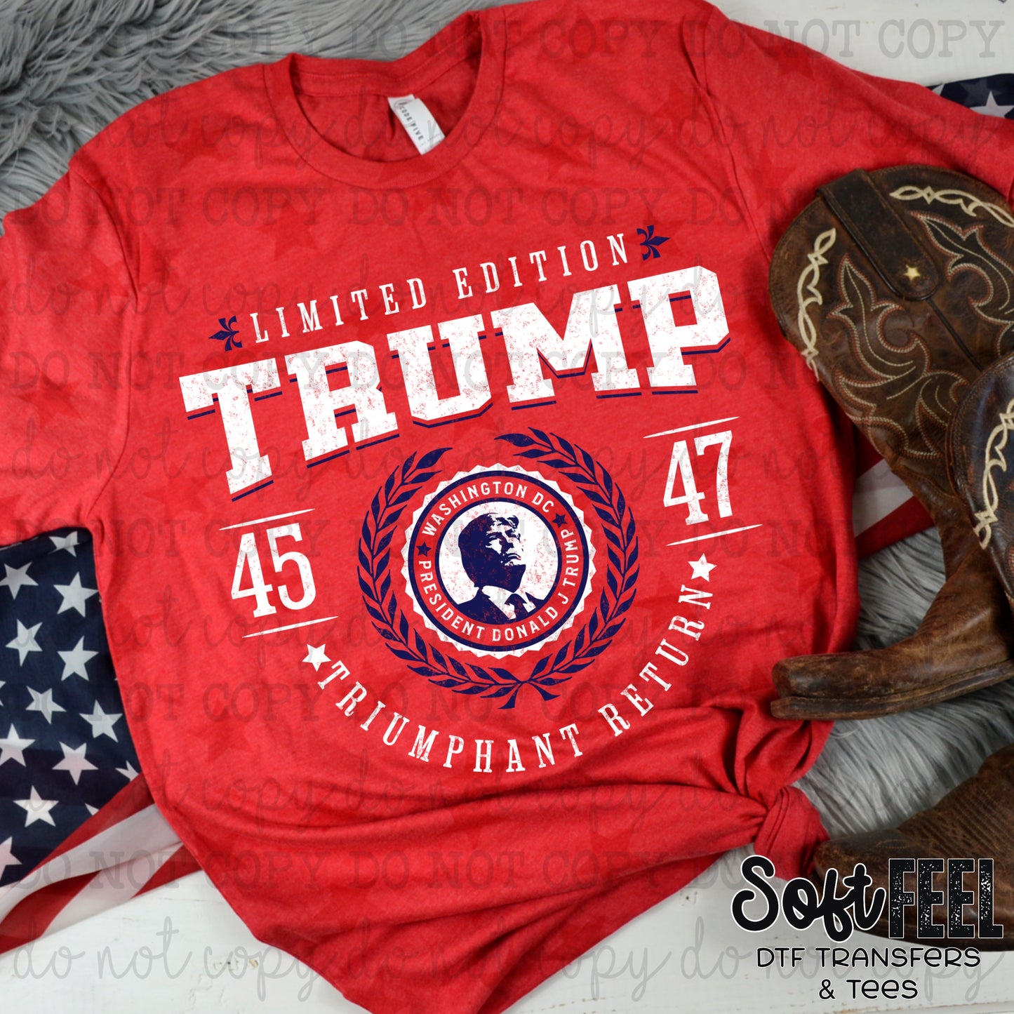 Trump 45 47 - Patriotic - Direct To Film Transfer / DTF - Heat Press Clothing Transfer