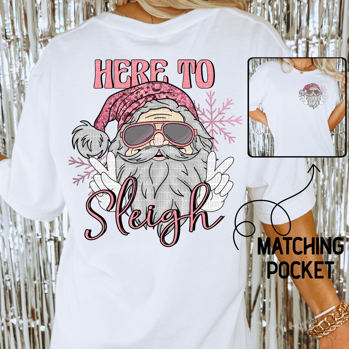 Here To Sleigh - Christmas - Direct To Film Transfer / DTF - Heat Press Clothing Transfer