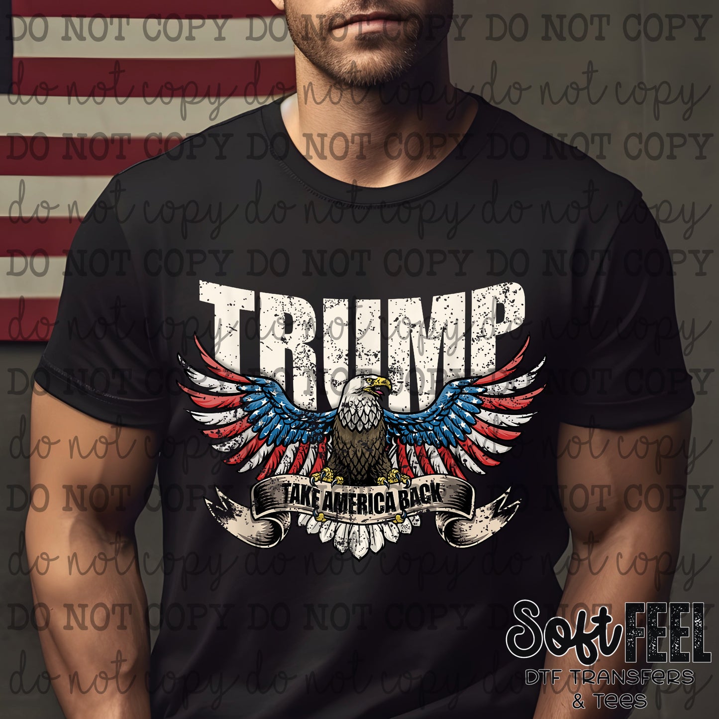 American Eagle Trump 2024 - Patriotic - Direct To Film Transfer / DTF - Heat Press Clothing Transfer