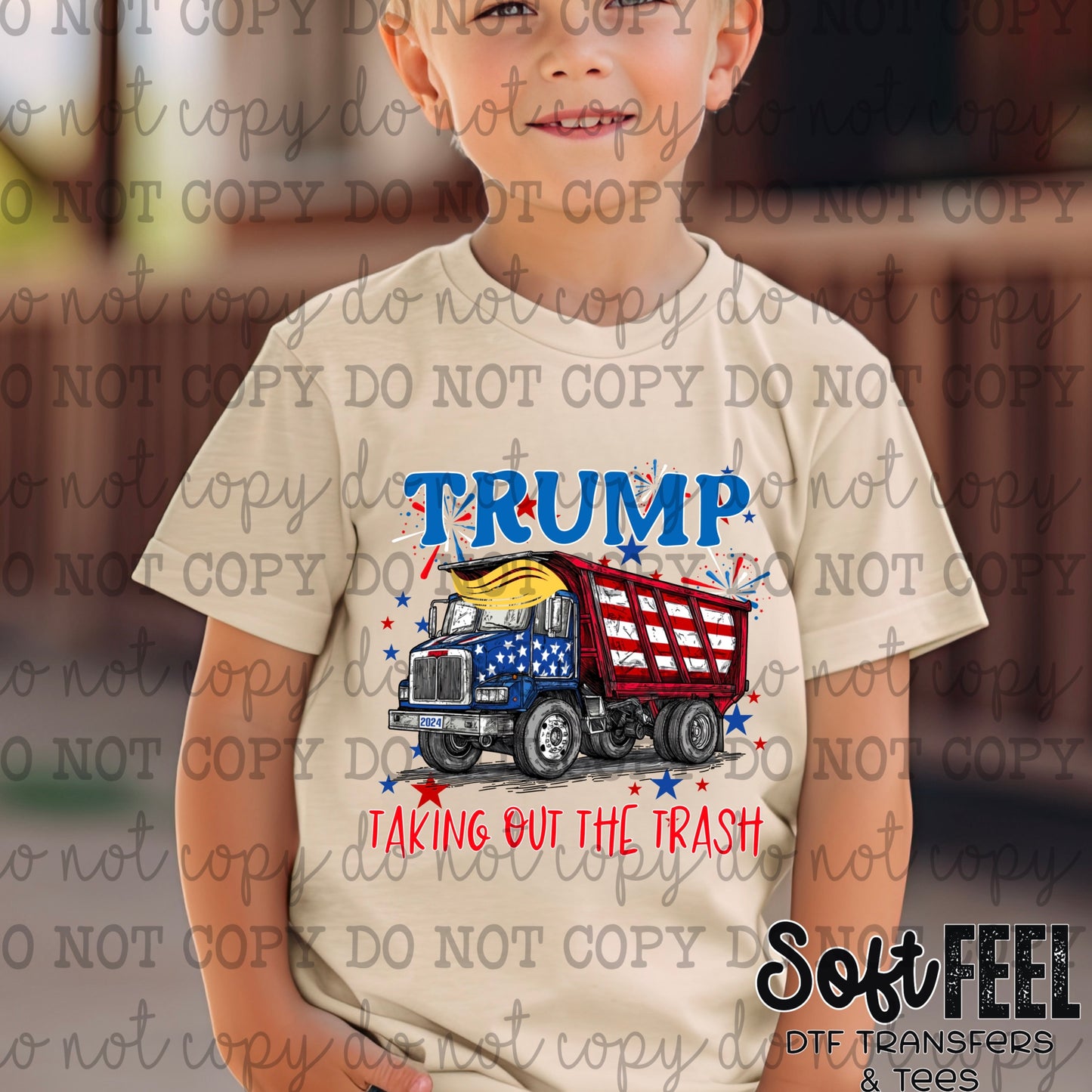 Taking out the trash dump truck Trump 2024 - Patriotic - Direct To Film Transfer / DTF - Heat Press Clothing Transfer (Copy)