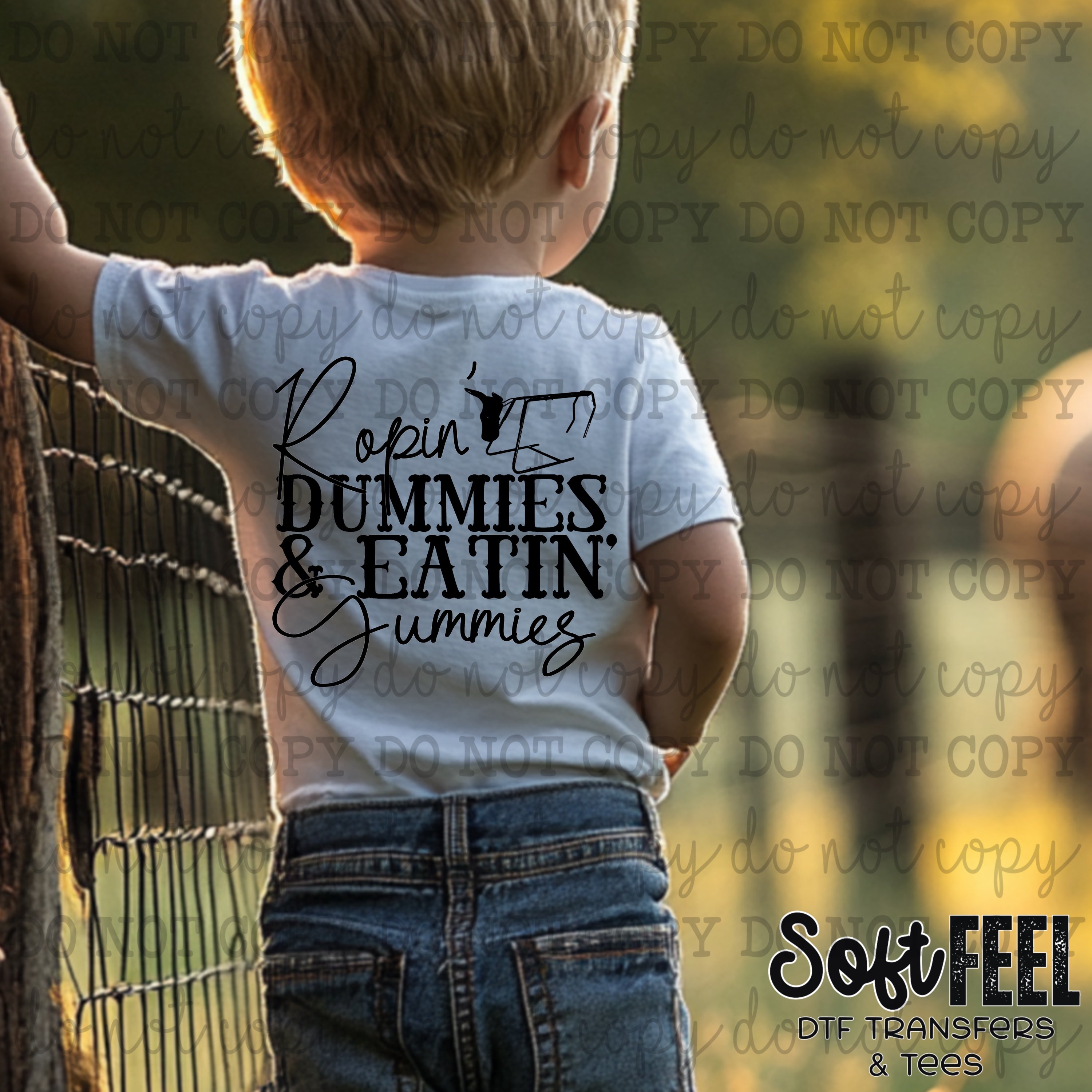 Ropin Dummies &amp; Eatin Gummies Cattle Humor - youth country western - Direct To Film Transfer / DTF - Heat Press Clothing Transfer