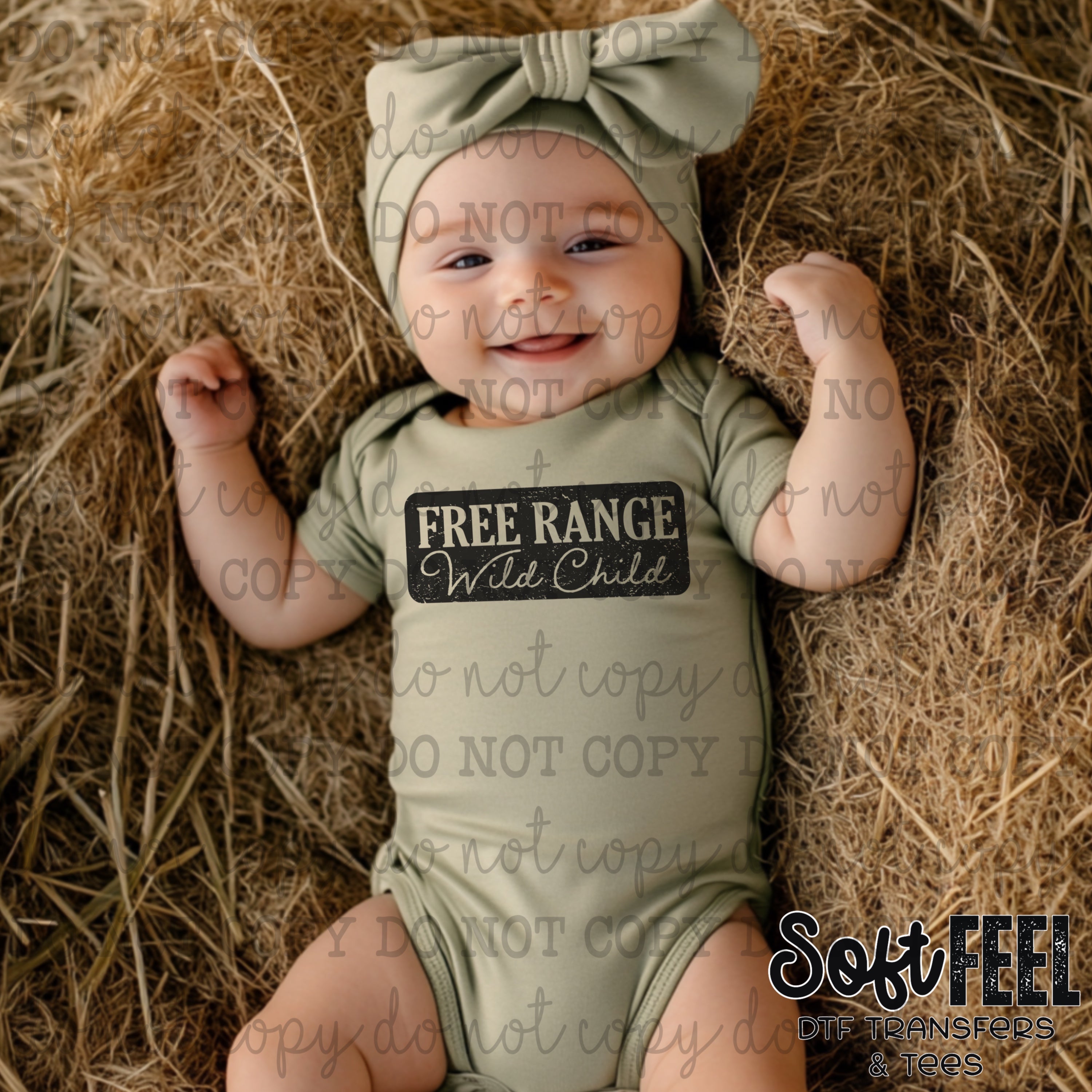 Free Range Wild Child - youth country western - Direct To Film Transfer / DTF - Heat Press Clothing Transfer