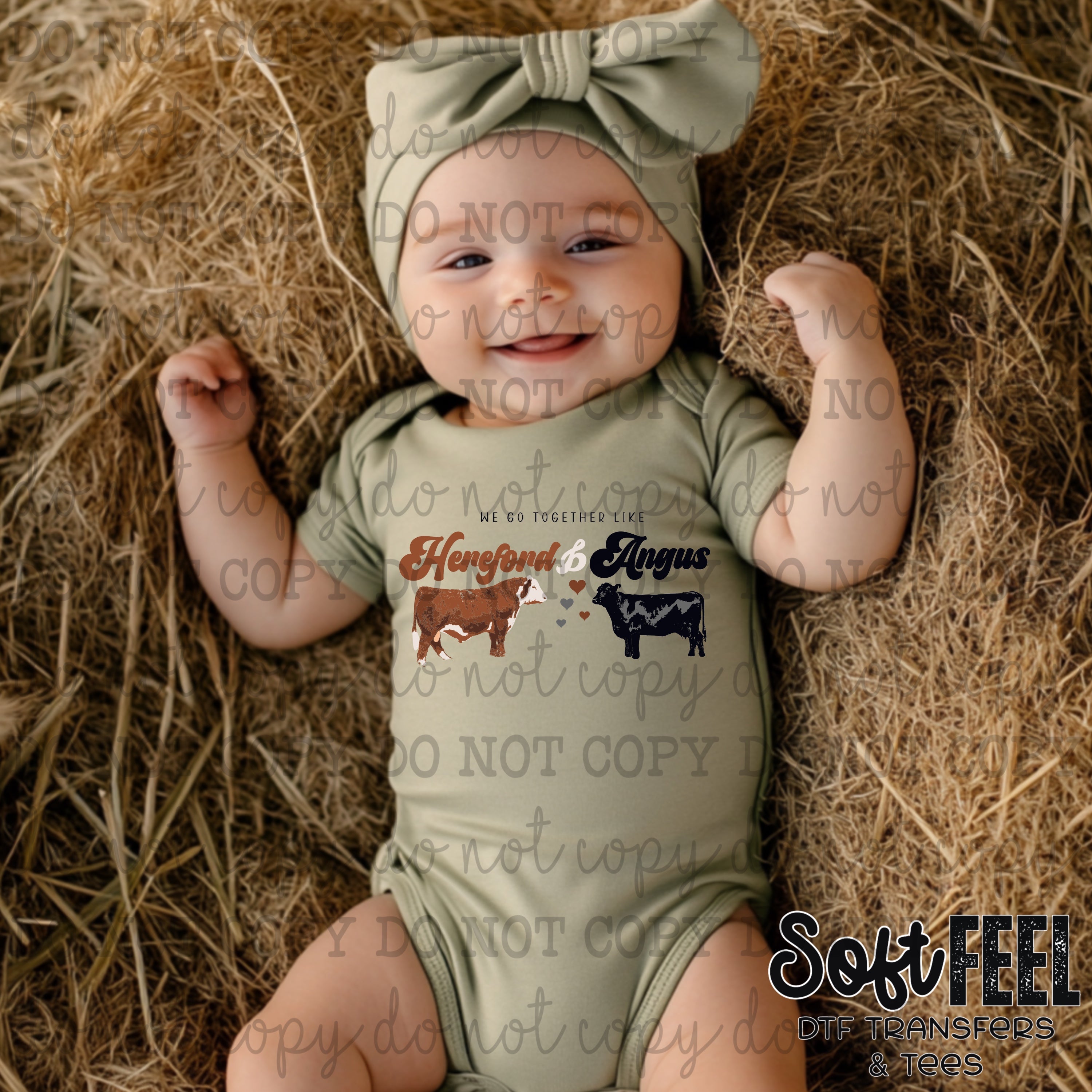 Go Together Like a Hereford and an Angus - Ranch Humor Youth Western - Direct To Film Transfer / DTF - Heat Press Clothing Transfer