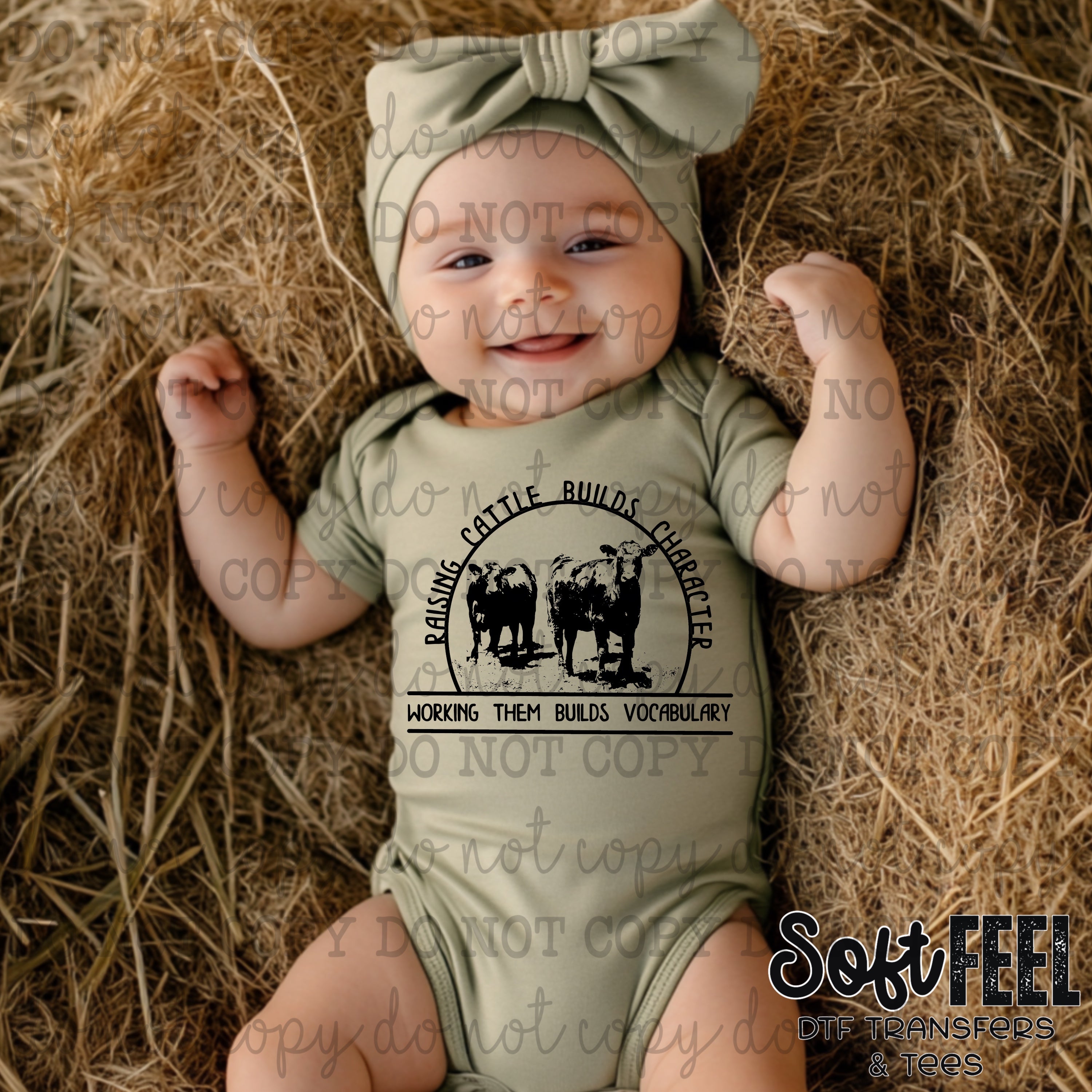 Working Cattle Builds Vocabulary - Ranch Humor Youth Western - Direct To Film Transfer / DTF - Heat Press Clothing Transfer