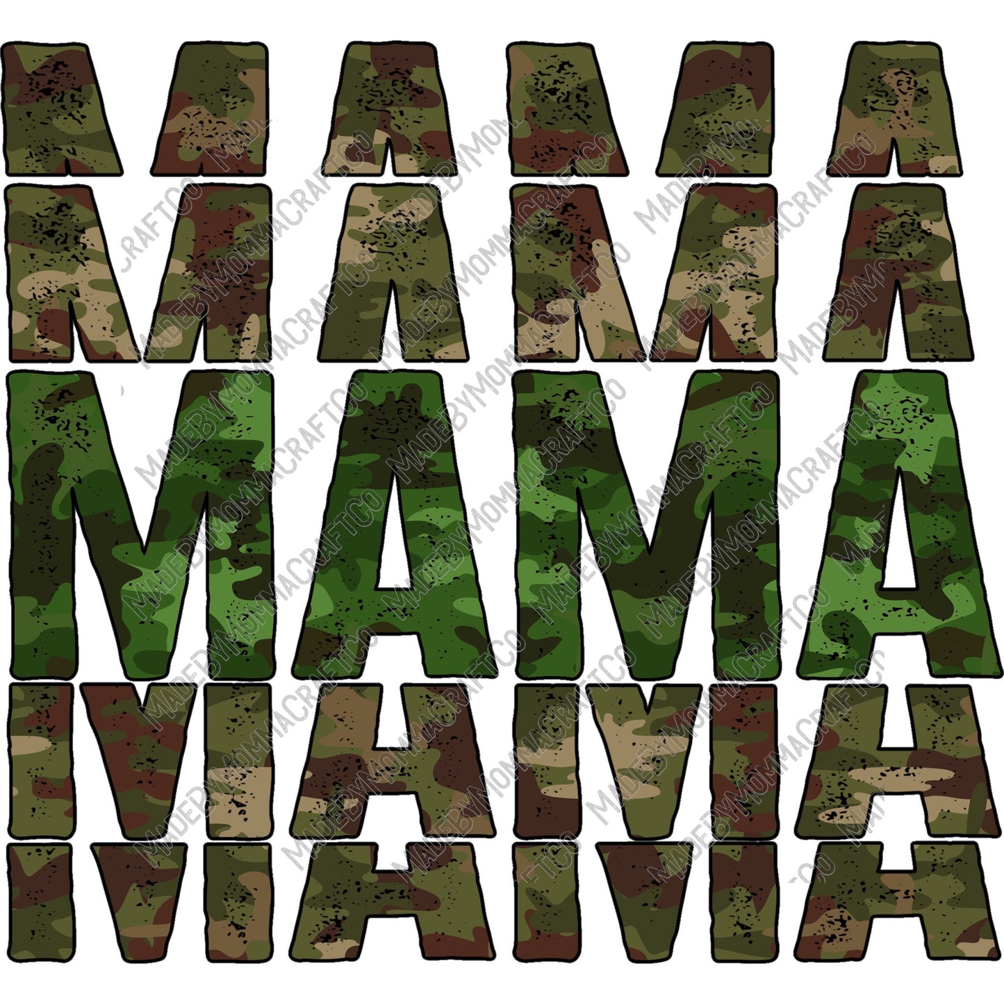 Camo Stacked Mama Mini Set - Cheat Clear Waterslide™ or White Cast Sticker