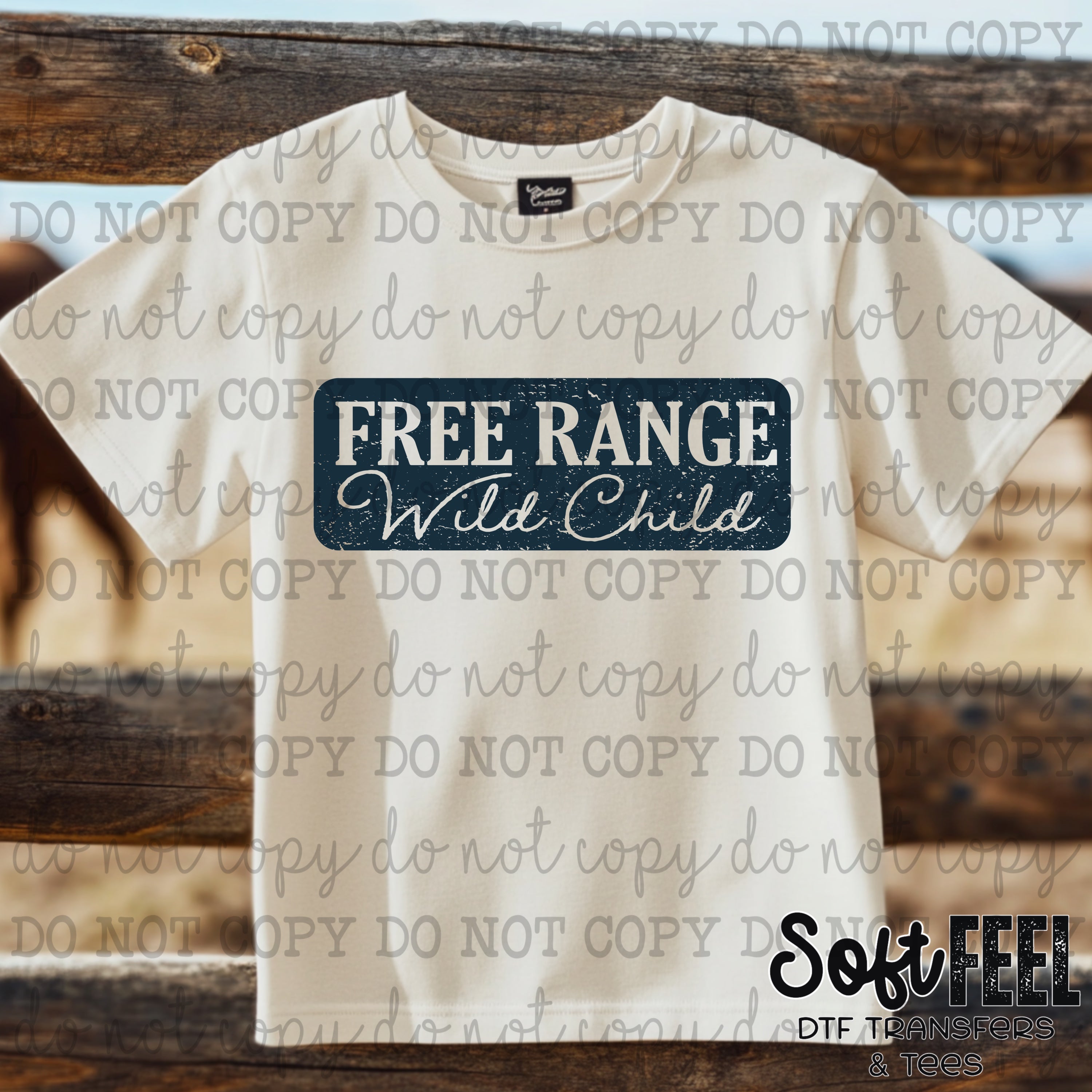 Free Range Wild Child - youth country western - Direct To Film Transfer / DTF - Heat Press Clothing Transfer