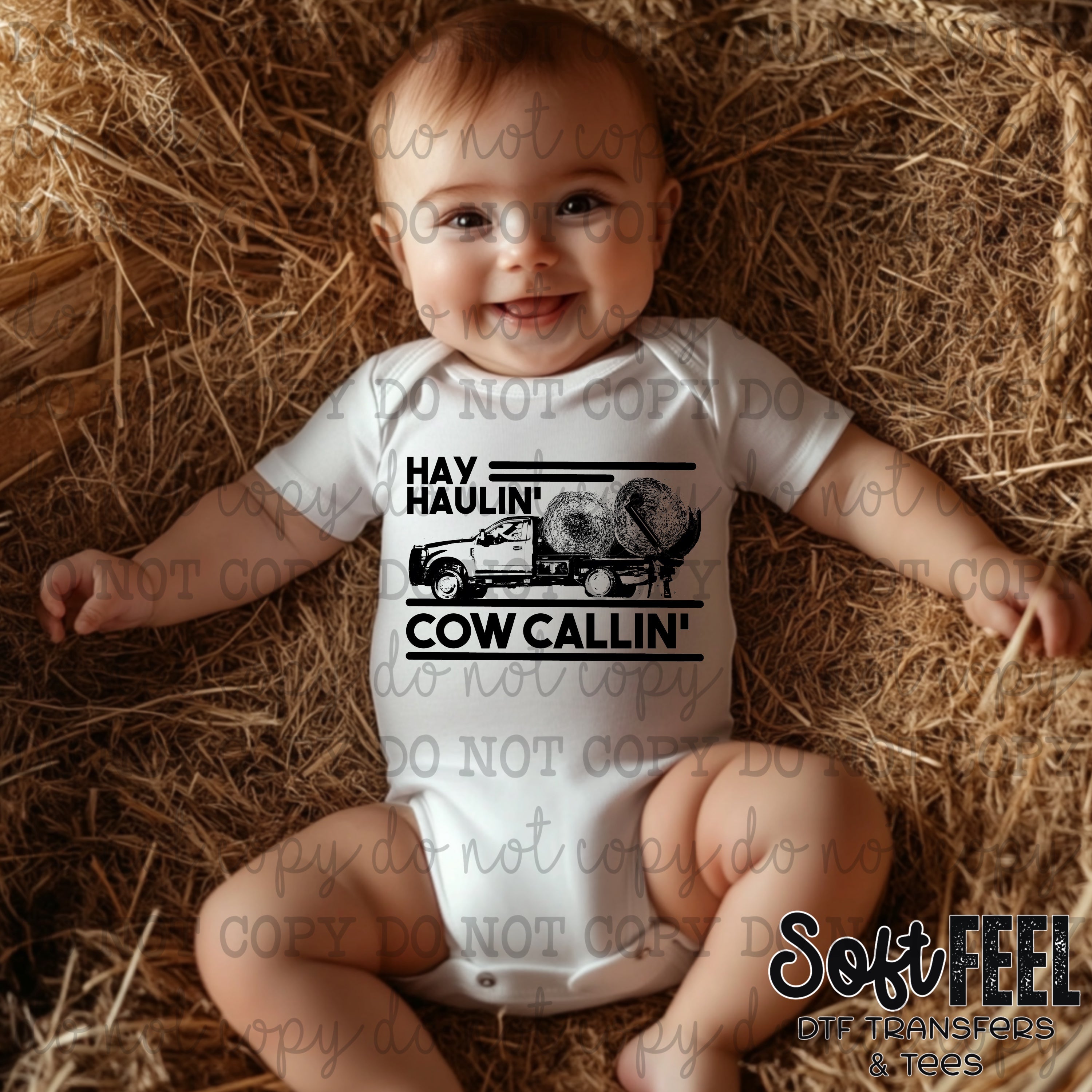 Hay Haulin&#39; Cow Callin&#39; - youth country western - Direct To Film Transfer / DTF - Heat Press Clothing Transfer