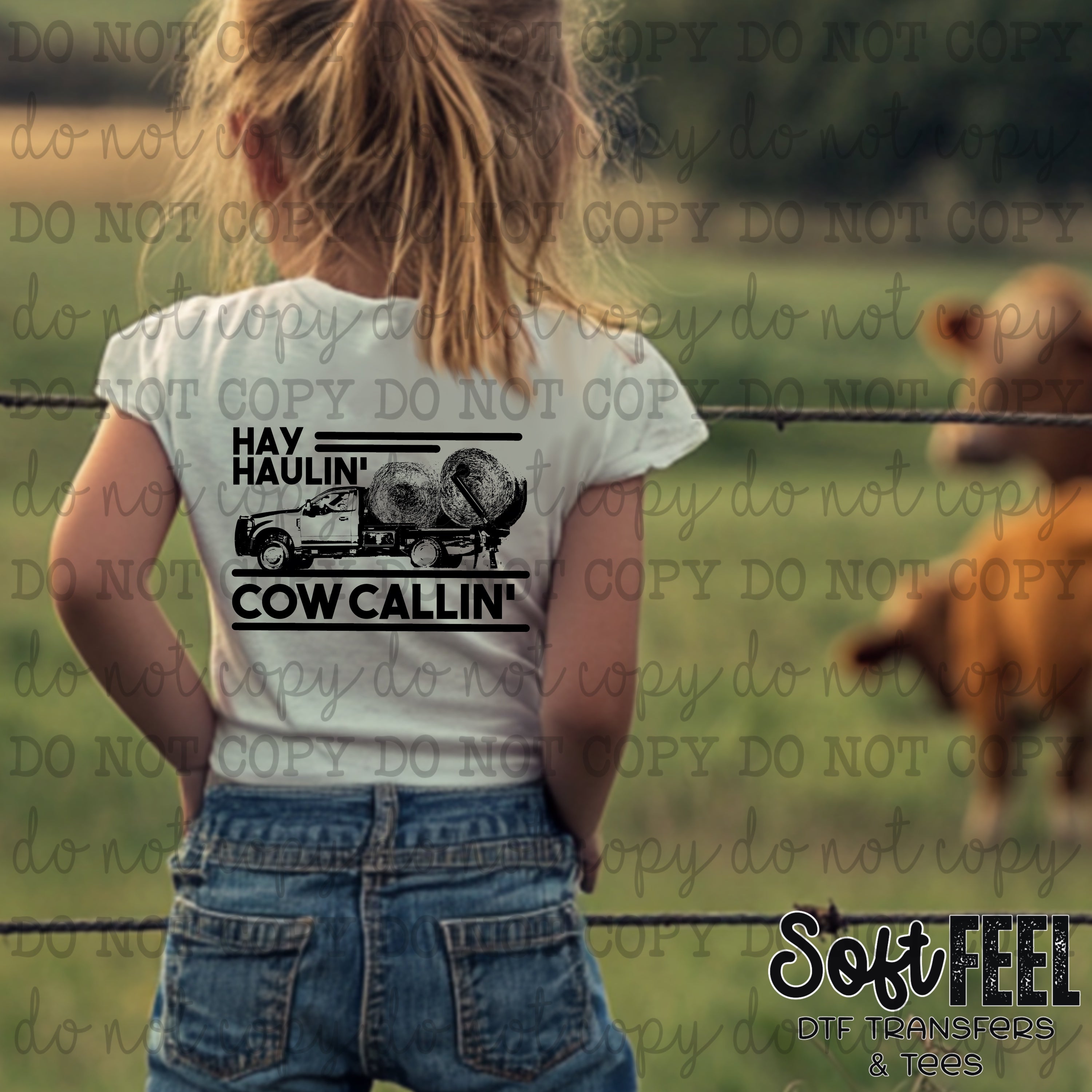 Hay Haulin&#39; Cow Callin&#39; - youth country western - Direct To Film Transfer / DTF - Heat Press Clothing Transfer